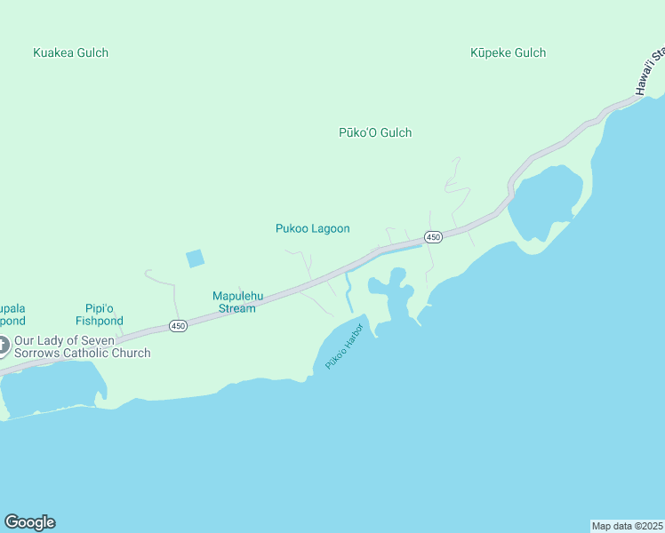map of restaurants, bars, coffee shops, grocery stores, and more near 8559 Kamehameha V Highway in Kaunakakai