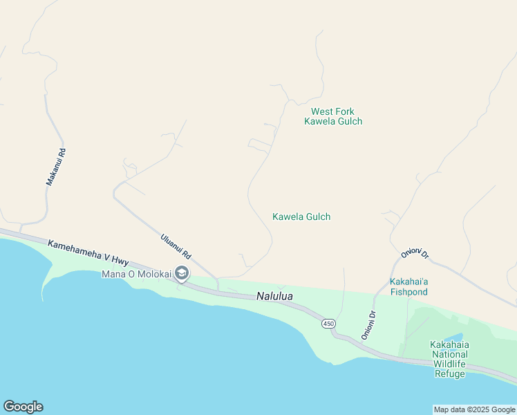 map of restaurants, bars, coffee shops, grocery stores, and more near 236 Ulua Road in Kaunakakai