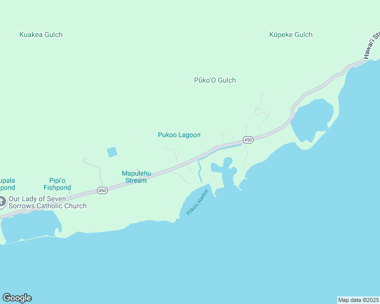 map of restaurants, bars, coffee shops, grocery stores, and more near 8557 Kamehameha V Highway in Kaunakakai