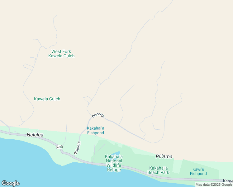 map of restaurants, bars, coffee shops, grocery stores, and more near 145 Waiokama Place in Kaunakakai