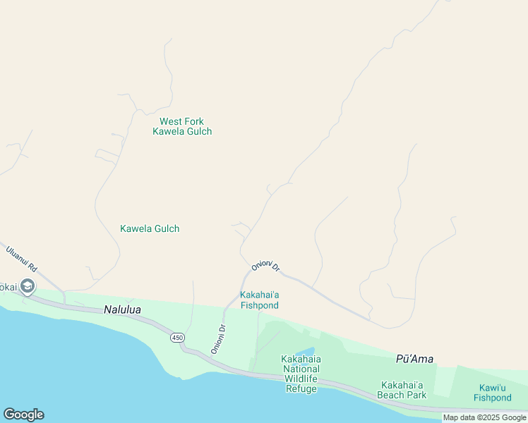 map of restaurants, bars, coffee shops, grocery stores, and more near 0 Kupaia Place in Kaunakakai