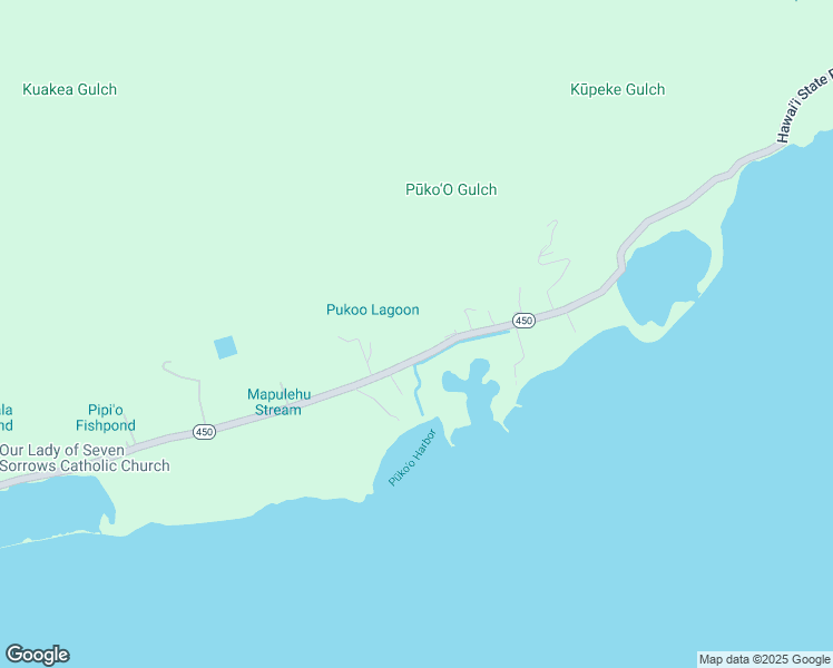 map of restaurants, bars, coffee shops, grocery stores, and more near 8601 Kamehameha V Highway in Kaunakakai