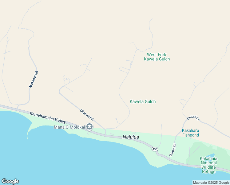map of restaurants, bars, coffee shops, grocery stores, and more near 261 Ulua Road in Kaunakakai