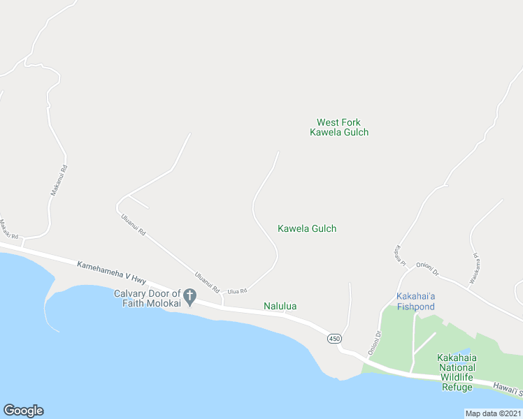 map of restaurants, bars, coffee shops, grocery stores, and more near 270 Ulua Road in Kaunakakai