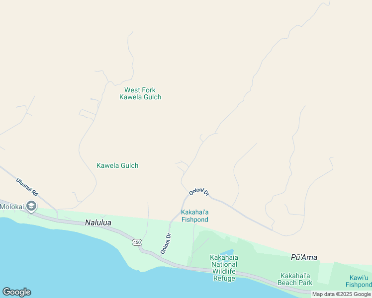 map of restaurants, bars, coffee shops, grocery stores, and more near 131 Kupaia Place in Kaunakakai