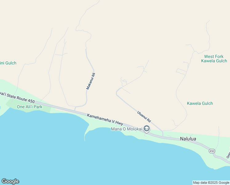 map of restaurants, bars, coffee shops, grocery stores, and more near 327 Uluanui Road in Kaunakakai