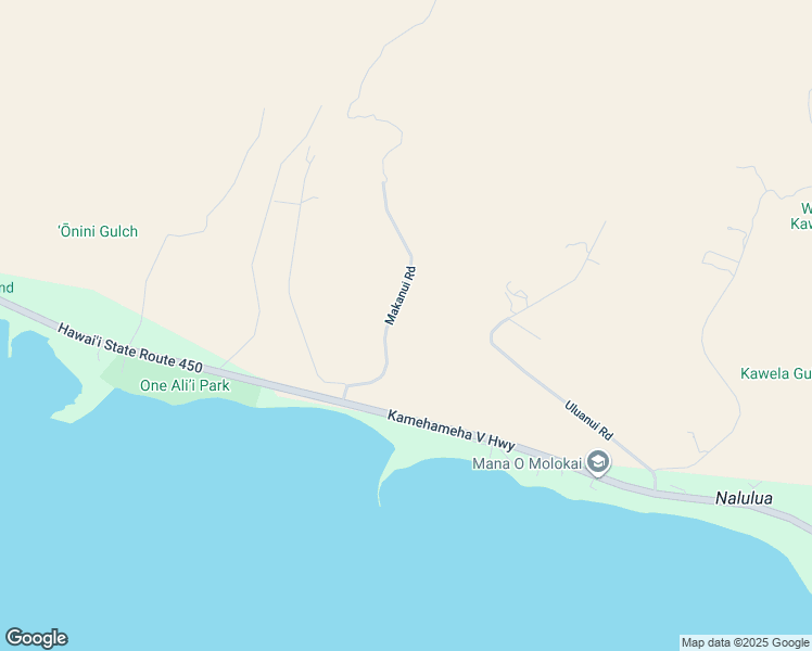 map of restaurants, bars, coffee shops, grocery stores, and more near 154 Makanui Road in Kaunakakai