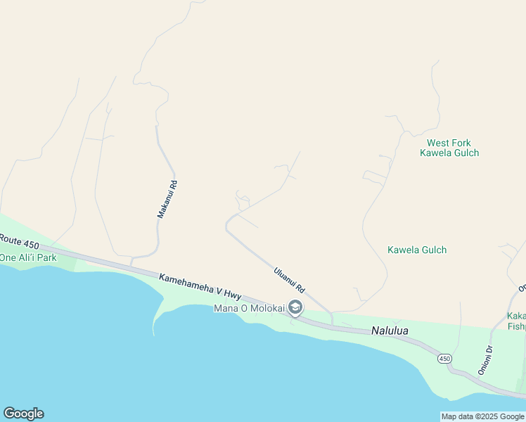 map of restaurants, bars, coffee shops, grocery stores, and more near 430 Uluanui Road in Kaunakakai