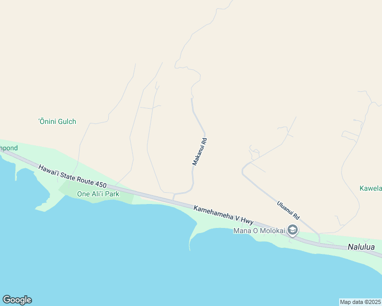 map of restaurants, bars, coffee shops, grocery stores, and more near 167 Makanui Road in Kaunakakai
