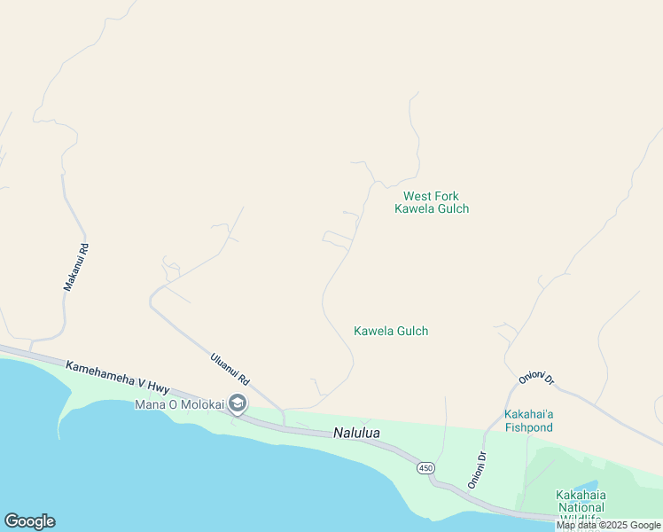 map of restaurants, bars, coffee shops, grocery stores, and more near Ulua Road in Kaunakakai