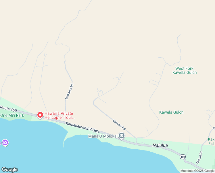 map of restaurants, bars, coffee shops, grocery stores, and more near 441 Uluanui Road in Kaunakakai