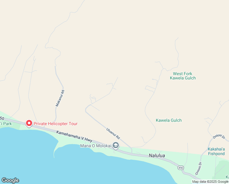 map of restaurants, bars, coffee shops, grocery stores, and more near 492 Uluanui Road in Kaunakakai