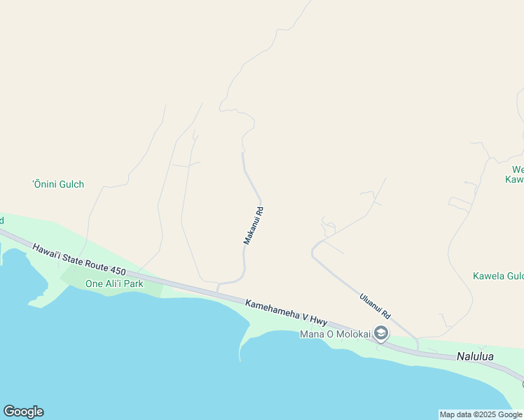 map of restaurants, bars, coffee shops, grocery stores, and more near 244 Makanui Road in Kaunakakai