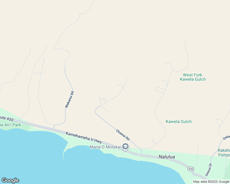 map of restaurants, bars, coffee shops, grocery stores, and more near 441 Uluanui Road in Kaunakakai