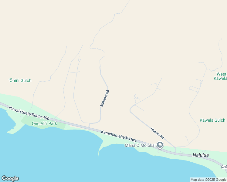 map of restaurants, bars, coffee shops, grocery stores, and more near 228 Makanui Road in Kaunakakai