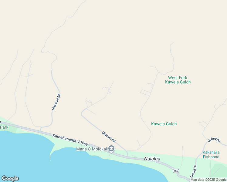 map of restaurants, bars, coffee shops, grocery stores, and more near 496 Uluanui Road in Kaunakakai