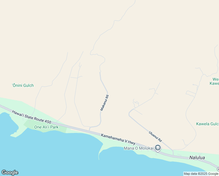 map of restaurants, bars, coffee shops, grocery stores, and more near 238 Makanui Road in Kaunakakai