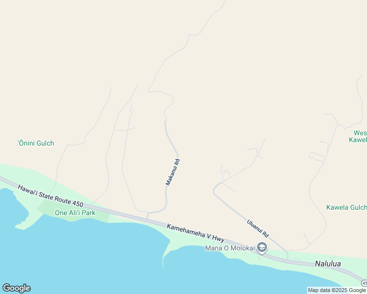map of restaurants, bars, coffee shops, grocery stores, and more near 238 Makanui Road in Kaunakakai