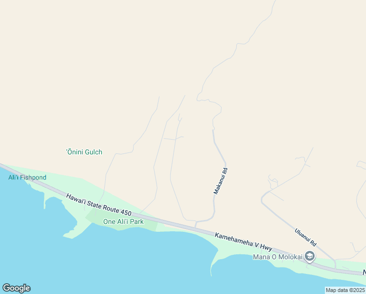 map of restaurants, bars, coffee shops, grocery stores, and more near 274 Makaiki Road in Kaunakakai