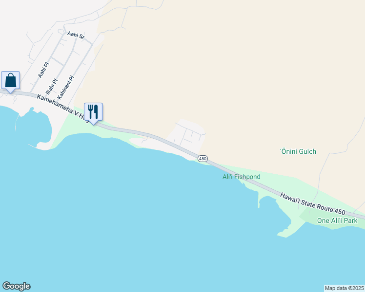 map of restaurants, bars, coffee shops, grocery stores, and more near 6 Pano Place in Kaunakakai