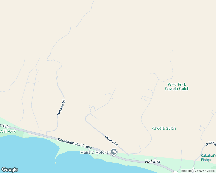 map of restaurants, bars, coffee shops, grocery stores, and more near 551 Uluanui Road in Kaunakakai