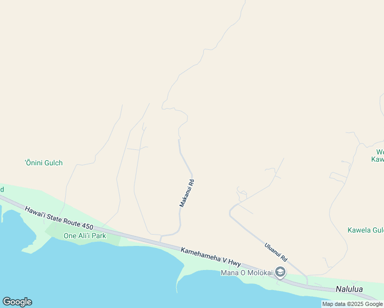 map of restaurants, bars, coffee shops, grocery stores, and more near 296 Makanui Road in Kaunakakai