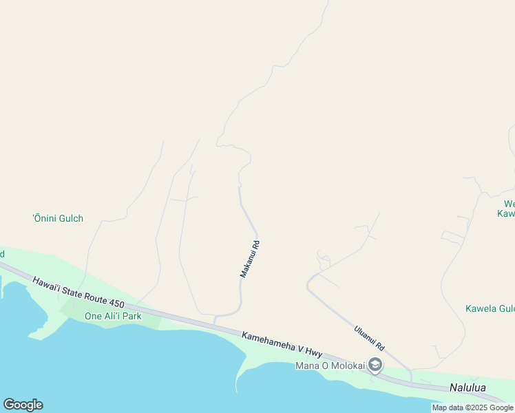 map of restaurants, bars, coffee shops, grocery stores, and more near 296 Makanui Road in Kaunakakai