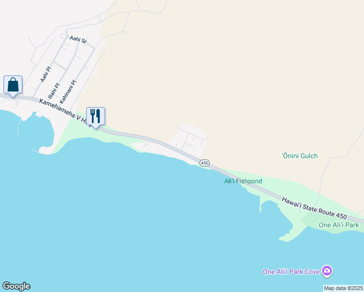 map of restaurants, bars, coffee shops, grocery stores, and more near 15 Pano Place in Kaunakakai