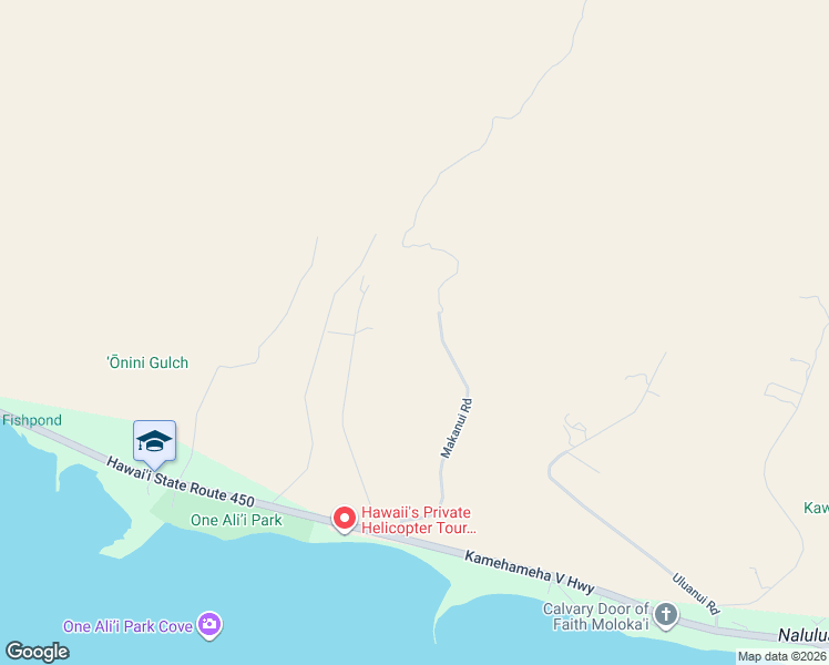 map of restaurants, bars, coffee shops, grocery stores, and more near 315 Makanui Road in Kaunakakai