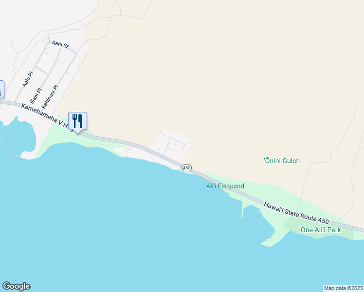 map of restaurants, bars, coffee shops, grocery stores, and more near 1590 Puili Place in Kaunakakai