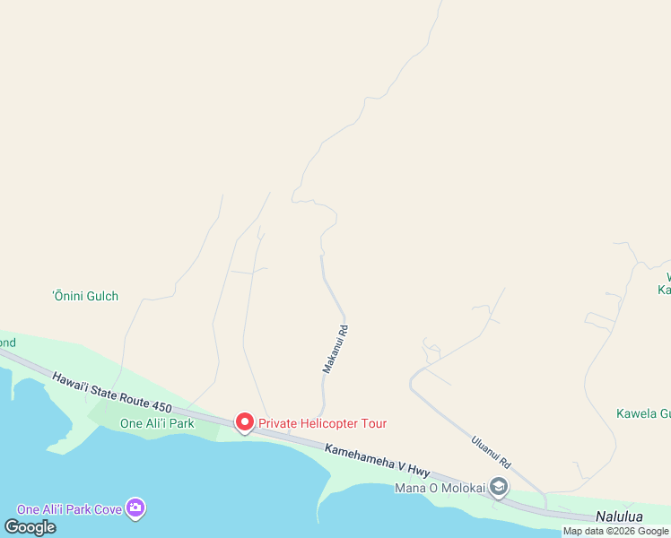 map of restaurants, bars, coffee shops, grocery stores, and more near 310 Makanui Road in Kaunakakai