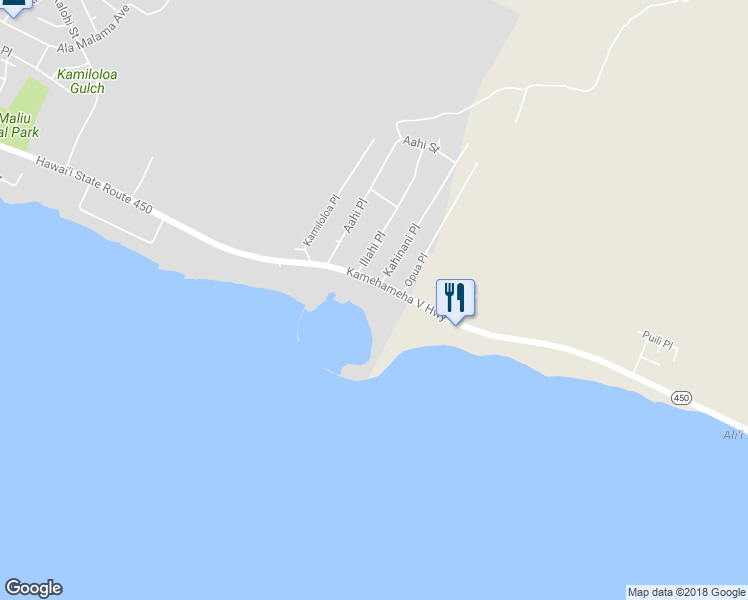 map of restaurants, bars, coffee shops, grocery stores, and more near 1134 Kamehameha V Highway in Kihei