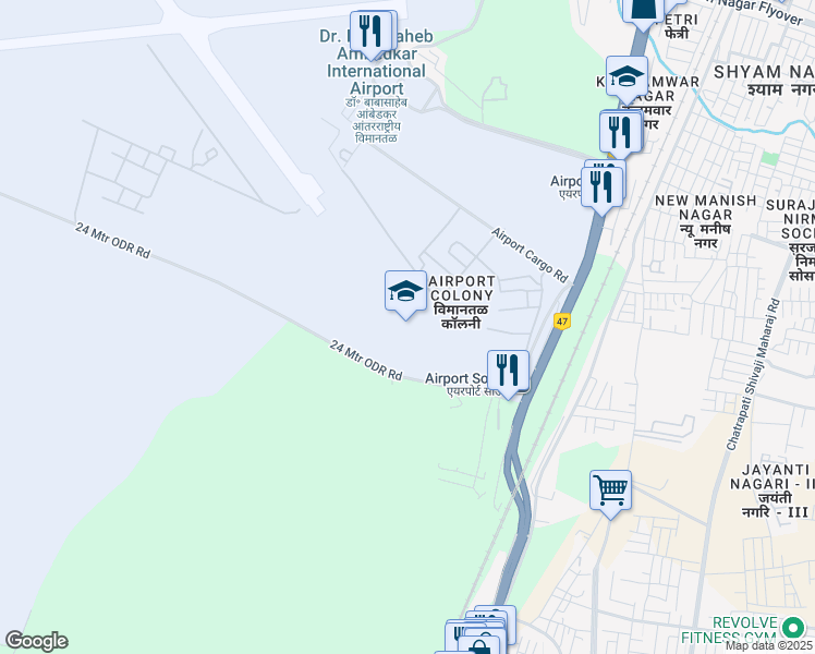 map of restaurants, bars, coffee shops, grocery stores, and more near in Nagpur