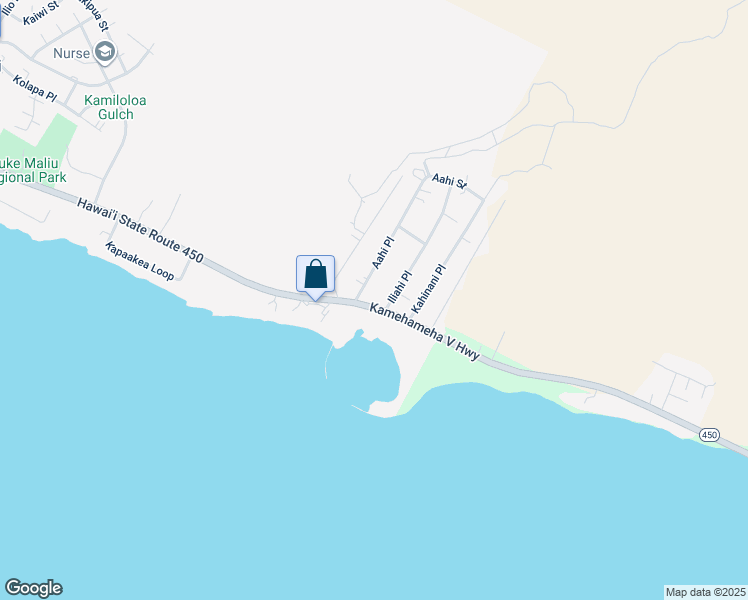 map of restaurants, bars, coffee shops, grocery stores, and more near 1079 Kamehameha V Highway in Kaunakakai