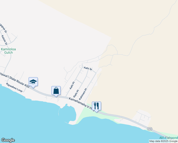 map of restaurants, bars, coffee shops, grocery stores, and more near 230 Iliahi Street in Lanai City