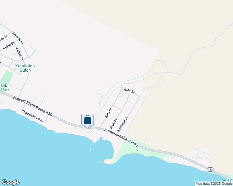 map of restaurants, bars, coffee shops, grocery stores, and more near 195 Aahi Place in Kaunakakai