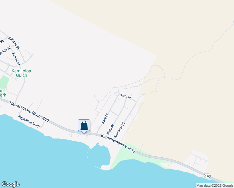 map of restaurants, bars, coffee shops, grocery stores, and more near 215 Aahi Place in Kaunakakai