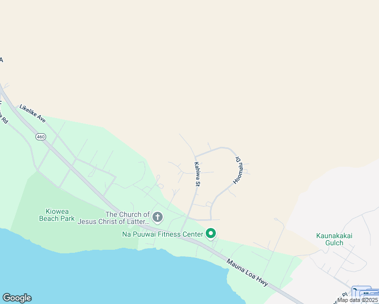 map of restaurants, bars, coffee shops, grocery stores, and more near 255 Kahiwa Street in Kaunakakai