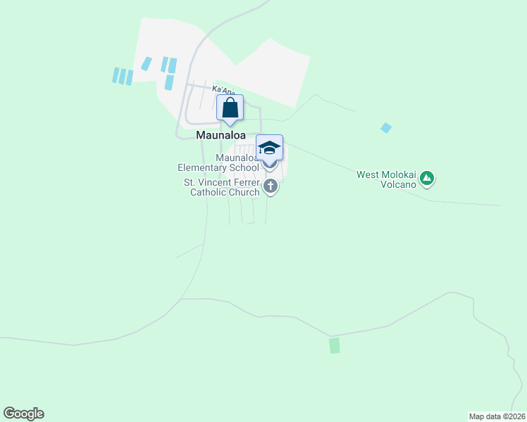 map of restaurants, bars, coffee shops, grocery stores, and more near 143 Hoaikane Street in Maunaloa