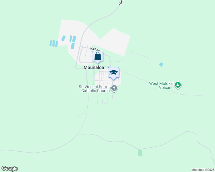 map of restaurants, bars, coffee shops, grocery stores, and more near 93 Oha Street in Maunaloa