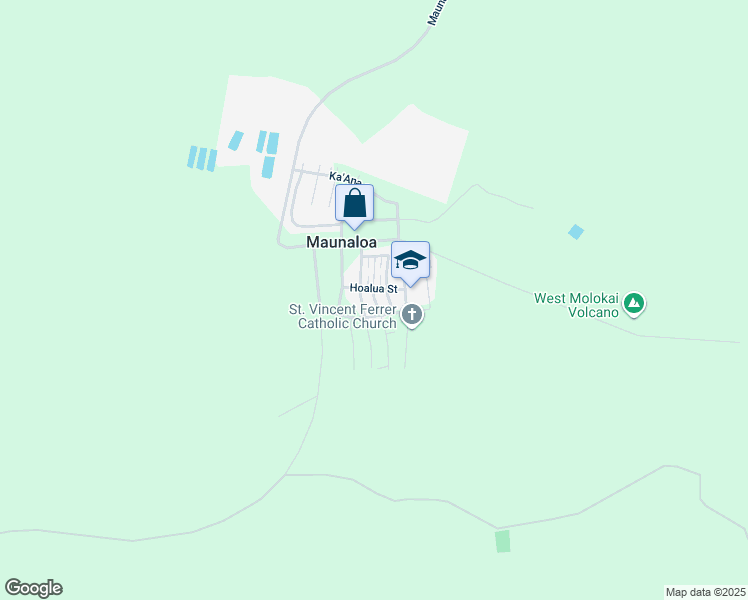 map of restaurants, bars, coffee shops, grocery stores, and more near 38 Hoaikane Street in Maunaloa