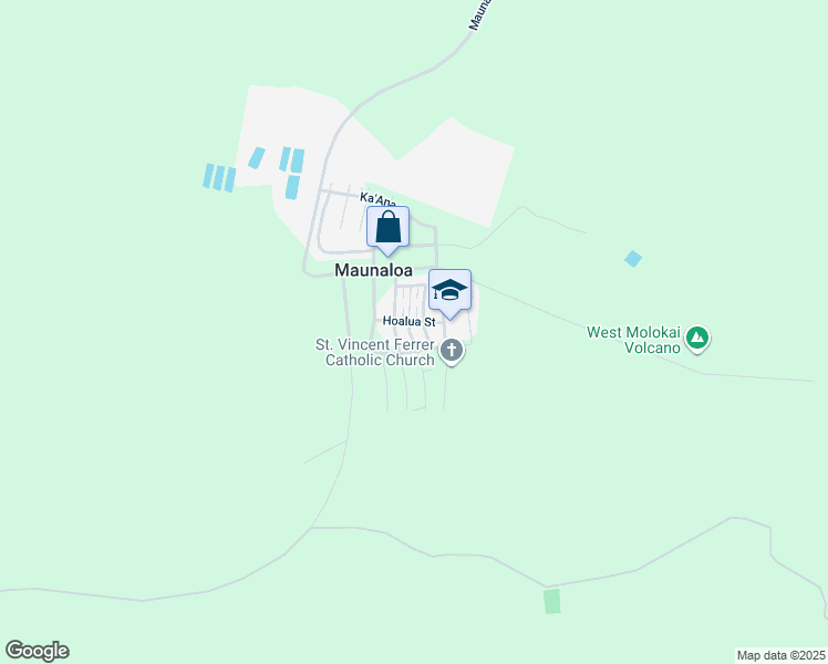 map of restaurants, bars, coffee shops, grocery stores, and more near 89 Hoaikane Street in Kaunakakai