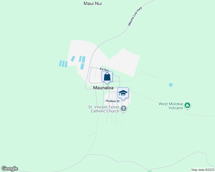 map of restaurants, bars, coffee shops, grocery stores, and more near 120 Mauna Loa Highway in Maunaloa