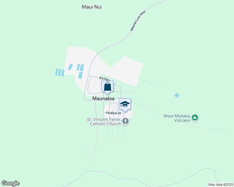 map of restaurants, bars, coffee shops, grocery stores, and more near 0 Pu'Unana Street in Maunaloa