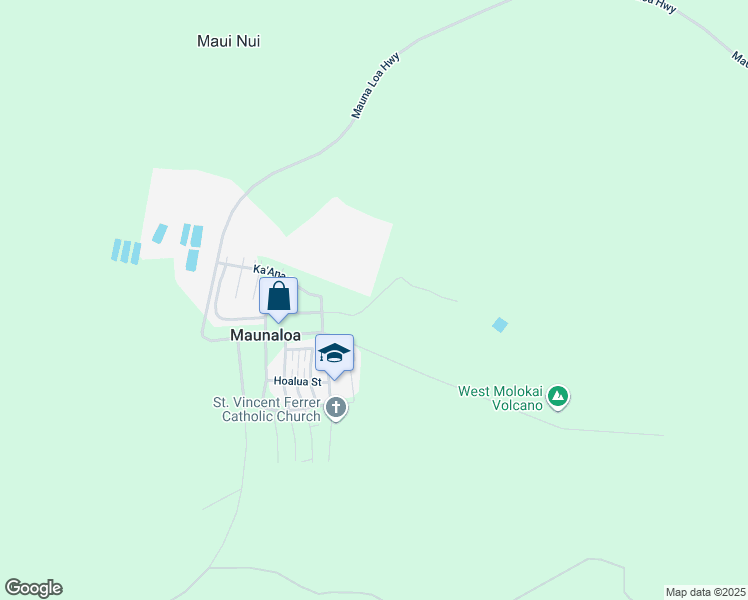 map of restaurants, bars, coffee shops, grocery stores, and more near 0 Pu'Unana Street in Maunaloa