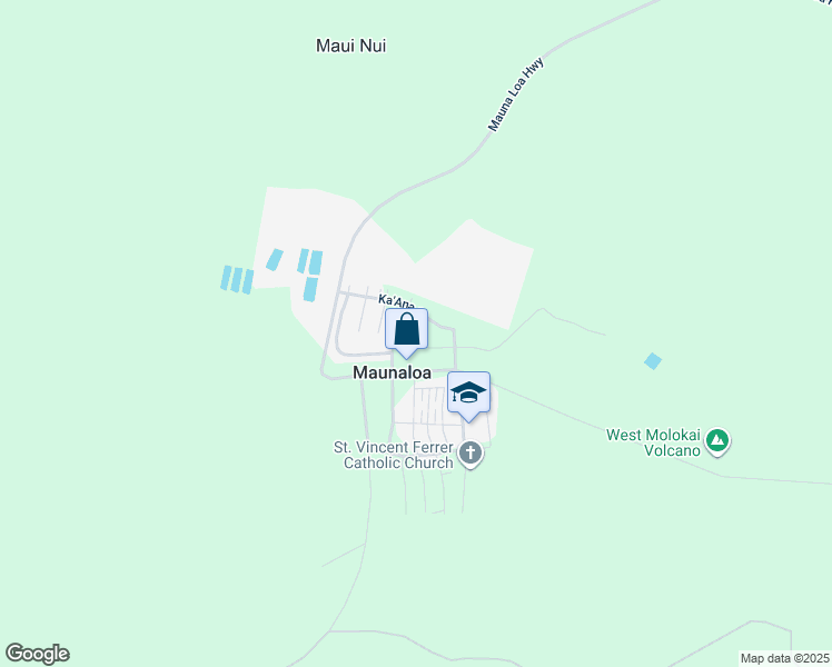 map of restaurants, bars, coffee shops, grocery stores, and more near 32 Halena Street in Maunaloa