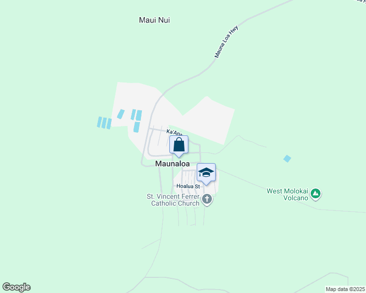 map of restaurants, bars, coffee shops, grocery stores, and more near 60 North Street in Maunaloa