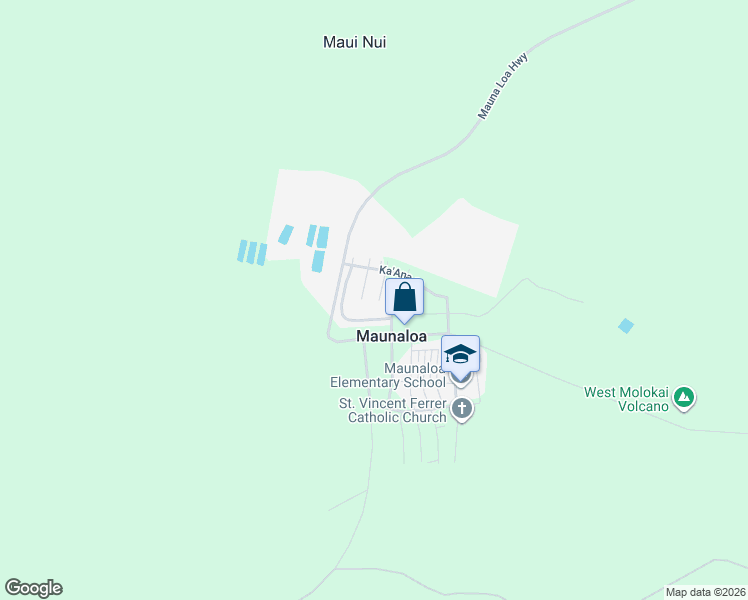 map of restaurants, bars, coffee shops, grocery stores, and more near 38 Linohau Place in Maunaloa