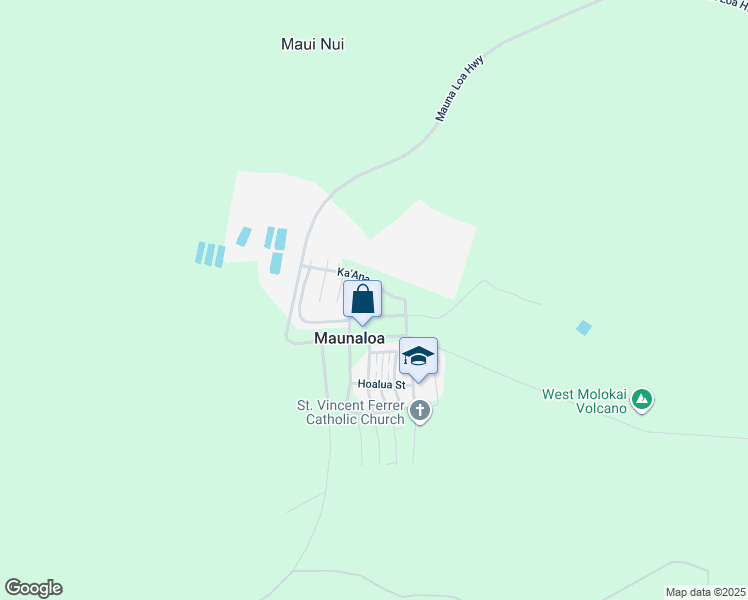 map of restaurants, bars, coffee shops, grocery stores, and more near 0 Halena Street in Maunaloa