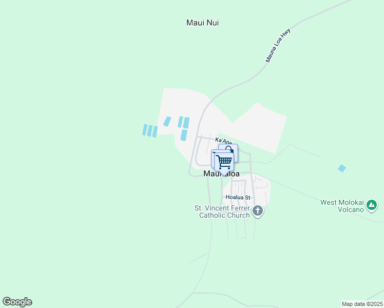 map of restaurants, bars, coffee shops, grocery stores, and more near 100 Mauna Loa Highway in Kualapuu
